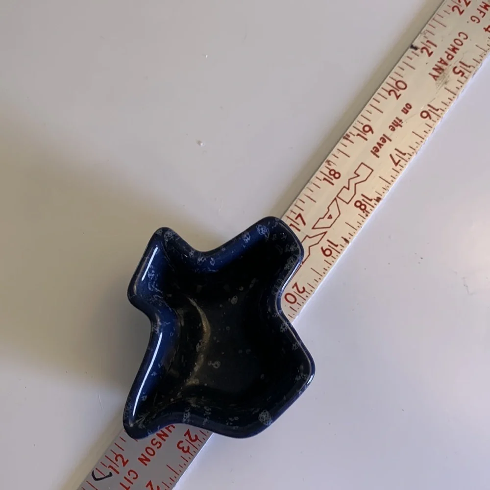 Frankoma Pottery Blue Speckle Texas Shaped Trinket Dish-Rare!